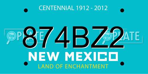 874BZ2 New Mexico License Plate
