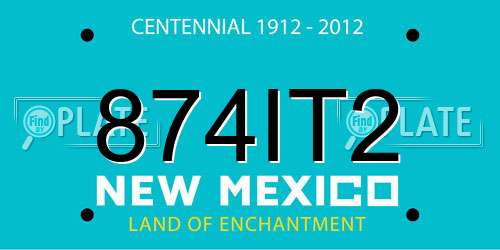 874IT2 New Mexico License Plate