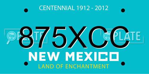 875XCC New Mexico License Plate