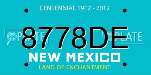 8778DE New Mexico License Plate