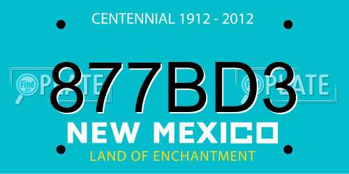 877BD3 New Mexico License Plate