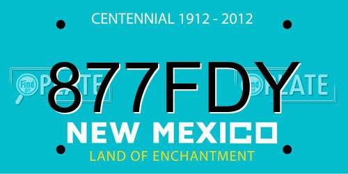 877FDY New Mexico License Plate