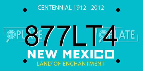877LT4 New Mexico License Plate