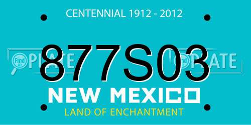 877S03 New Mexico License Plate