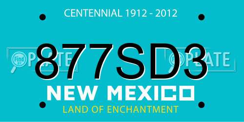 877SD3 New Mexico License Plate