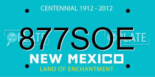 877SOE New Mexico License Plate