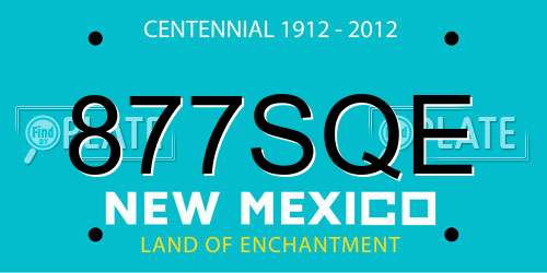 877SQE New Mexico License Plate