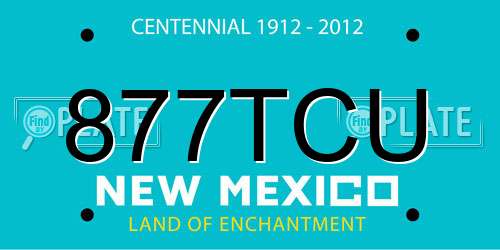 877TCU New Mexico License Plate