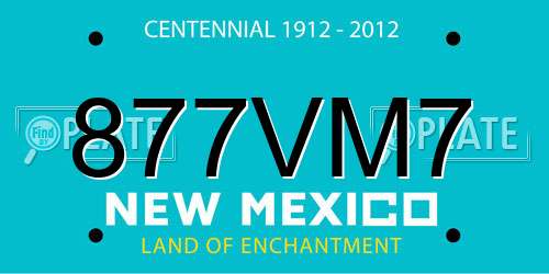 877VM7 New Mexico License Plate