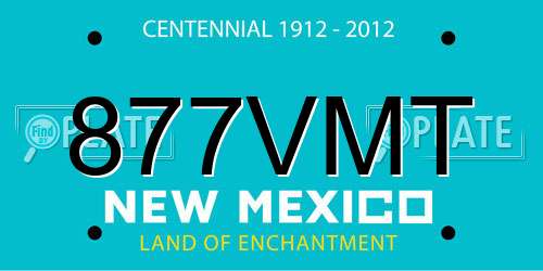 877VMT New Mexico License Plate