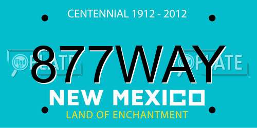 877WAY New Mexico License Plate