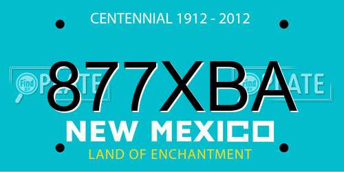 877XBA New Mexico License Plate