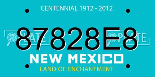 87828E8 New Mexico License Plate