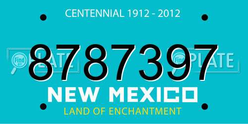 8787397 New Mexico License Plate