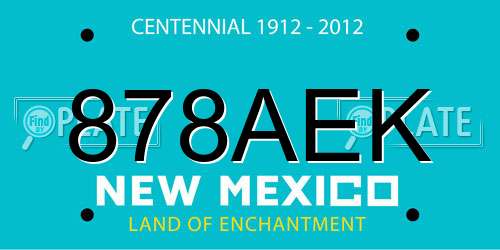 878AEK New Mexico License Plate
