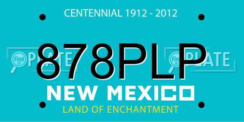 878PLP New Mexico License Plate