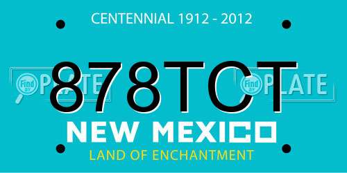 878TCT New Mexico License Plate