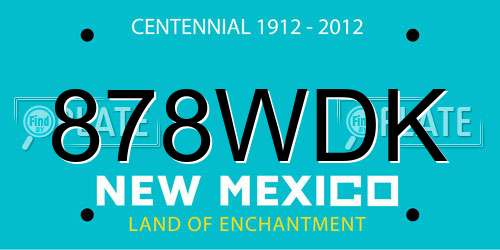 878WDK New Mexico License Plate