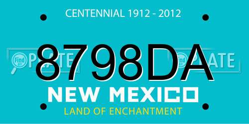 8798DA New Mexico License Plate