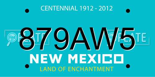 879AW5 New Mexico License Plate