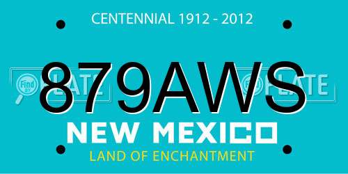 879AWS New Mexico License Plate
