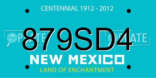 879SD4 New Mexico License Plate