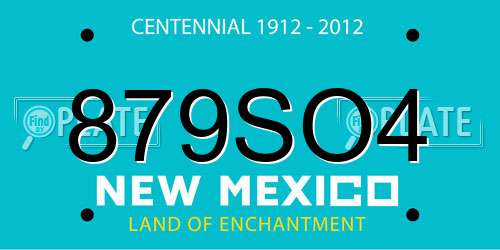 879SO4 New Mexico License Plate