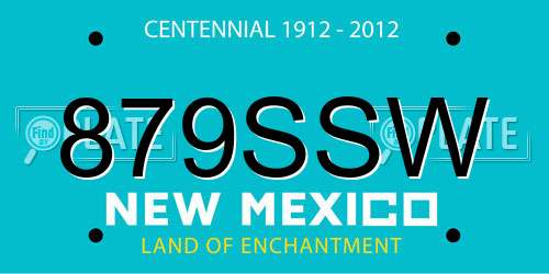 879SSW New Mexico License Plate