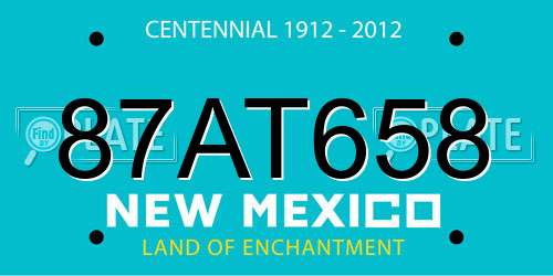 87AT658 New Mexico License Plate