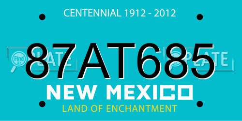 87AT685 New Mexico License Plate