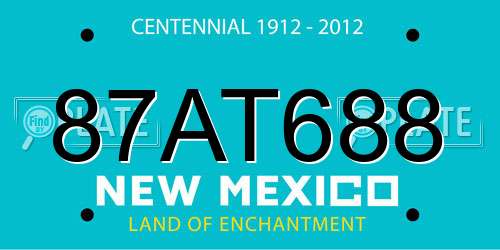 87AT688 New Mexico License Plate