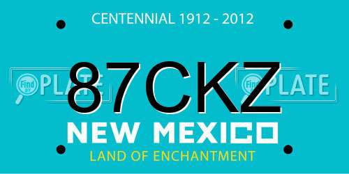 87CKZ New Mexico License Plate