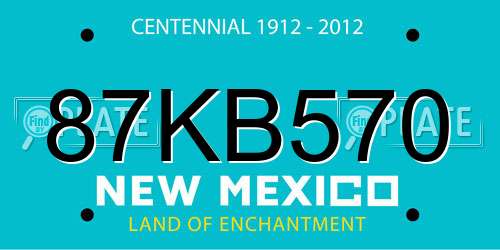 87KB570 New Mexico License Plate