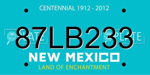 87LB233 New Mexico License Plate