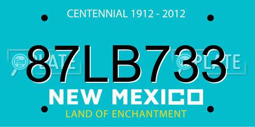 87LB733 New Mexico License Plate