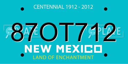87OT712 New Mexico License Plate