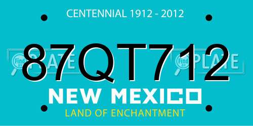 87QT712 New Mexico License Plate