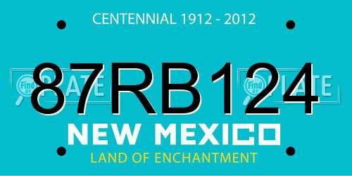 87RB124 New Mexico License Plate