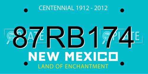 87RB174 New Mexico License Plate