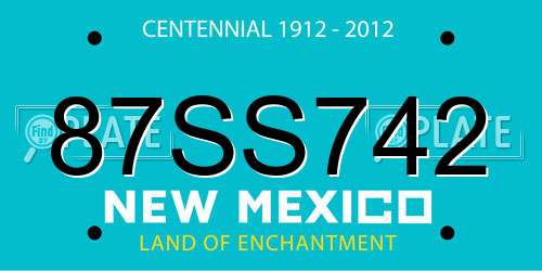 87SS742 New Mexico License Plate