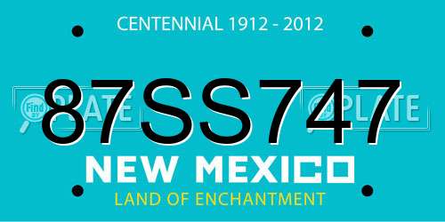 87SS747 New Mexico License Plate