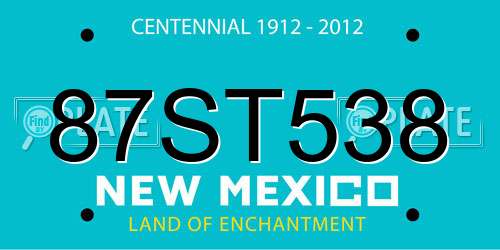 87ST538 New Mexico License Plate