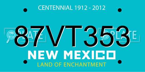 87VT353 New Mexico License Plate