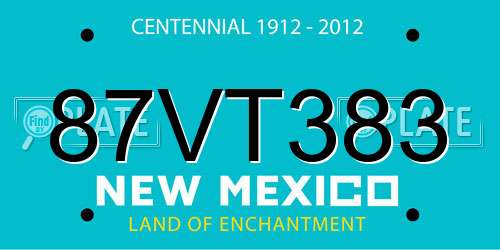 87VT383 New Mexico License Plate