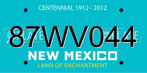 87WV044 New Mexico License Plate