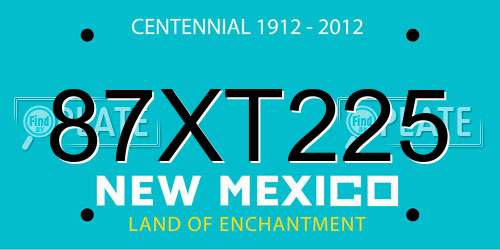 87XT225 New Mexico License Plate