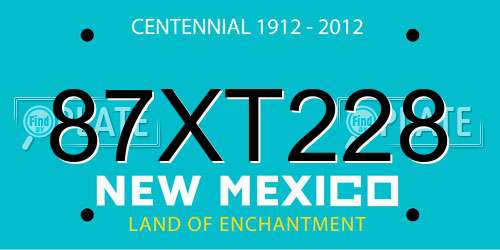 87XT228 New Mexico License Plate