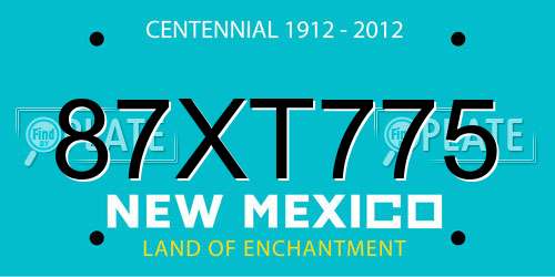 87XT775 New Mexico License Plate