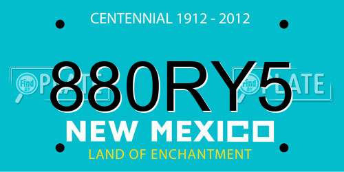 880RY5 New Mexico License Plate