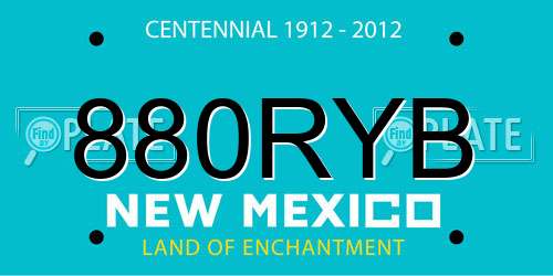 880RYB New Mexico License Plate